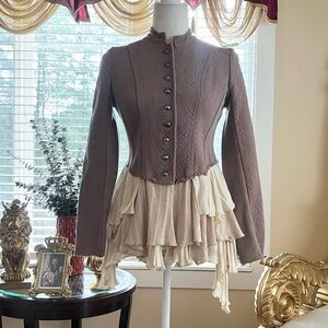 Free the people Elegant Jacket with Cream Ruffle Hem